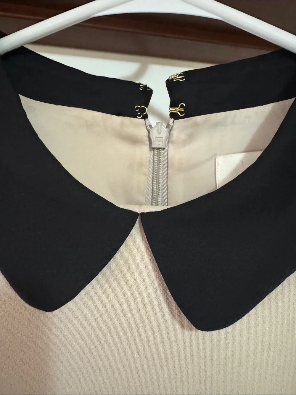 kate spade Cream Midi Dress with Black Peter Pan Collar